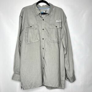 Magellan Mens Loose Fit Vented Grey Checker Fishing Shirt Size XL Mag Wick